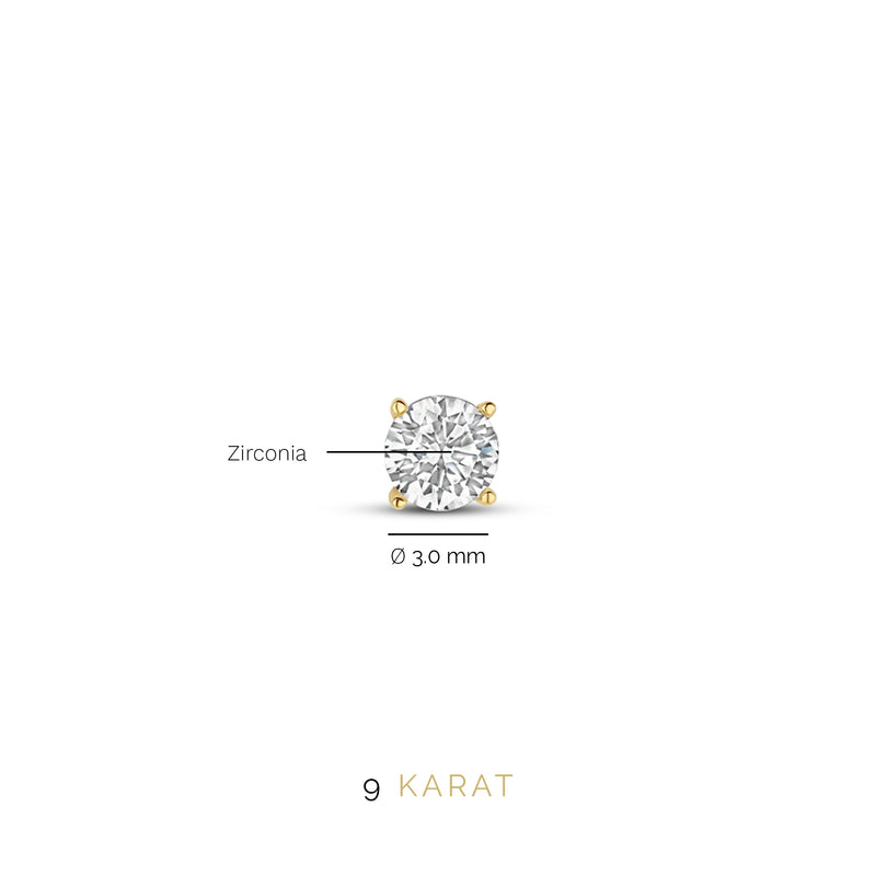 Beloro Jewels Monte Napoleone Stella 9 carat gold Ear Studs BO360013-zoom-