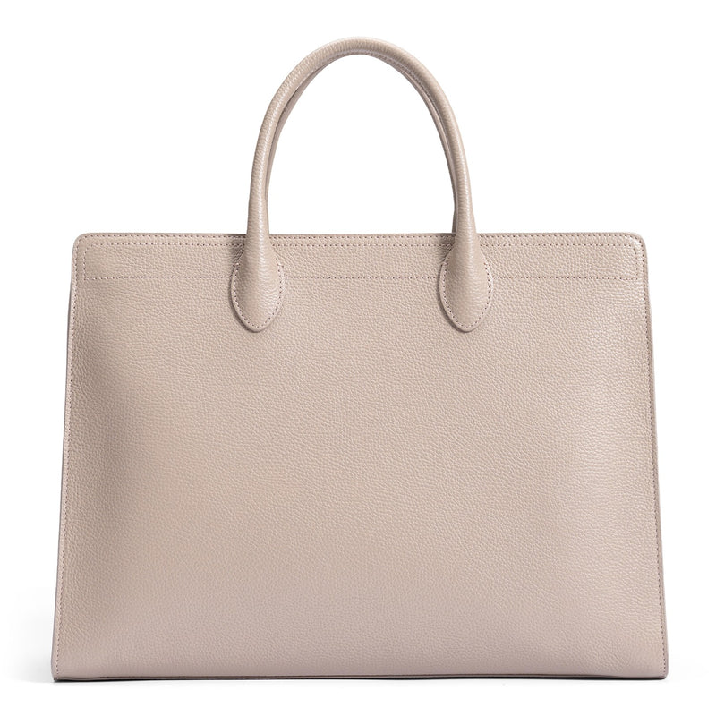 Isabel Bernard Honoré Nadine Taupe Leather Handbag made of Calfskin IB25038-zoom-
