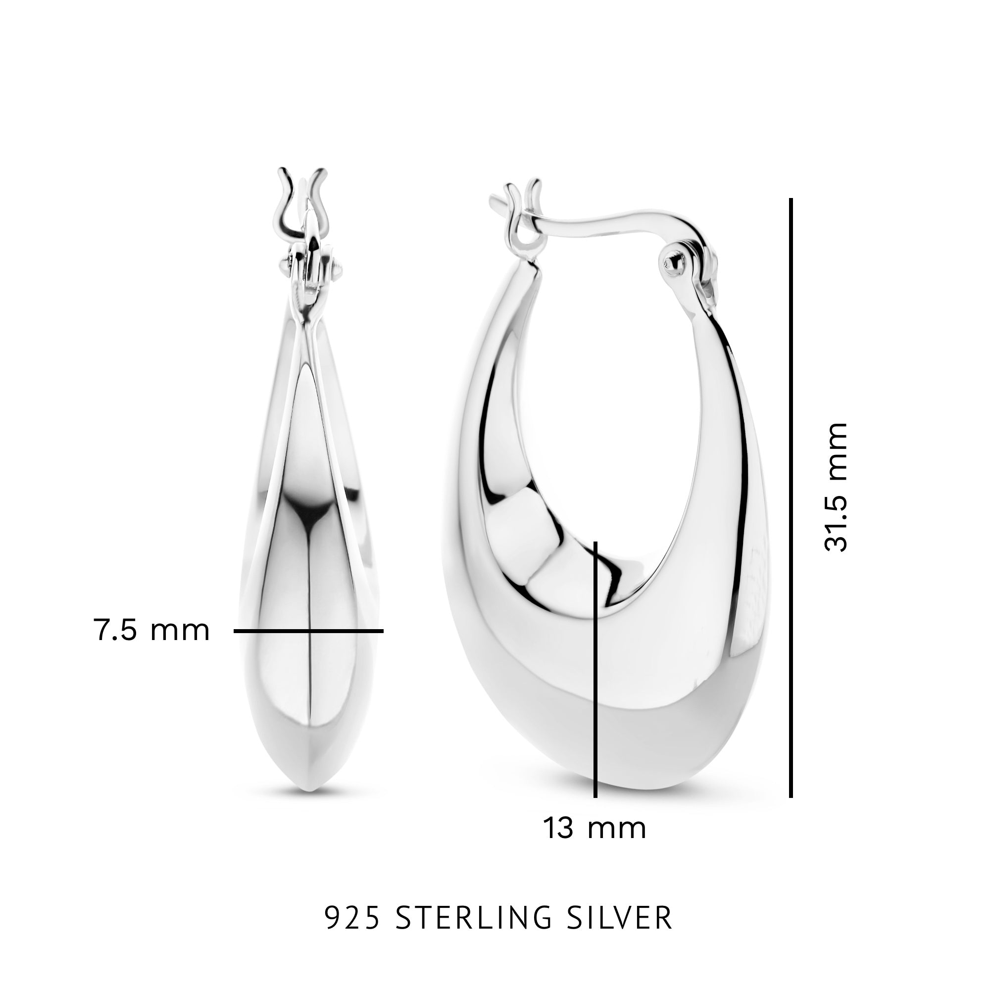 Parte Di Me Bibbiena Poppi Casentino 925 Sterling Silver Hoop Earrings PDM36163