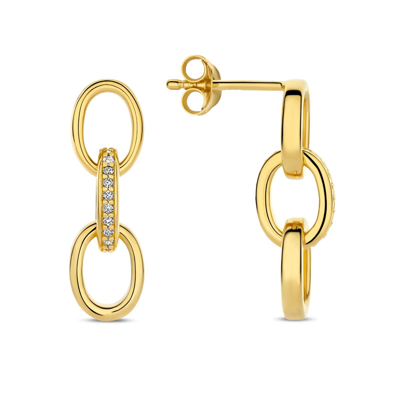 Parte Di Me Bibbiena Poppi Clara 925 Sterling Silver Gold Plated Drop Earrings PDM36192-zoom-