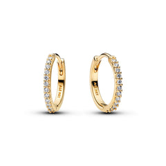 Pandora Timeless Gold Plated Sparkling Mini Hoop Earrings 264649C01