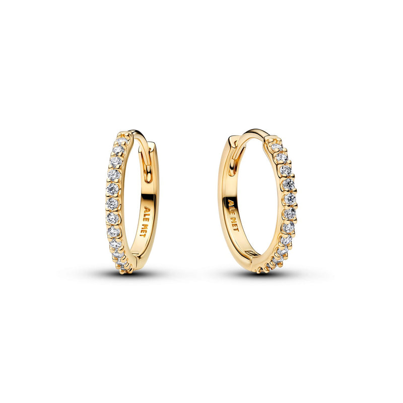 Pandora Timeless Gold Plated Sparkling Mini Hoop Earrings 264649C01-zoom-