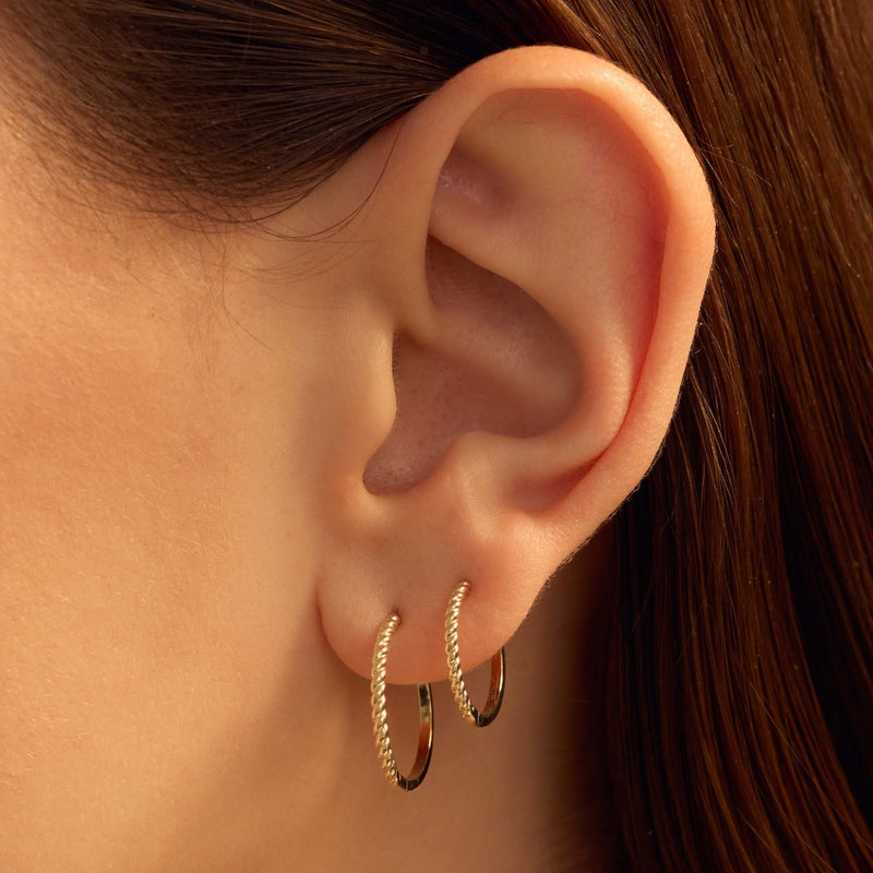 Beloro Jewels Della Spiga Giana 9 karat gold hoop earrings BO360093-zoom-