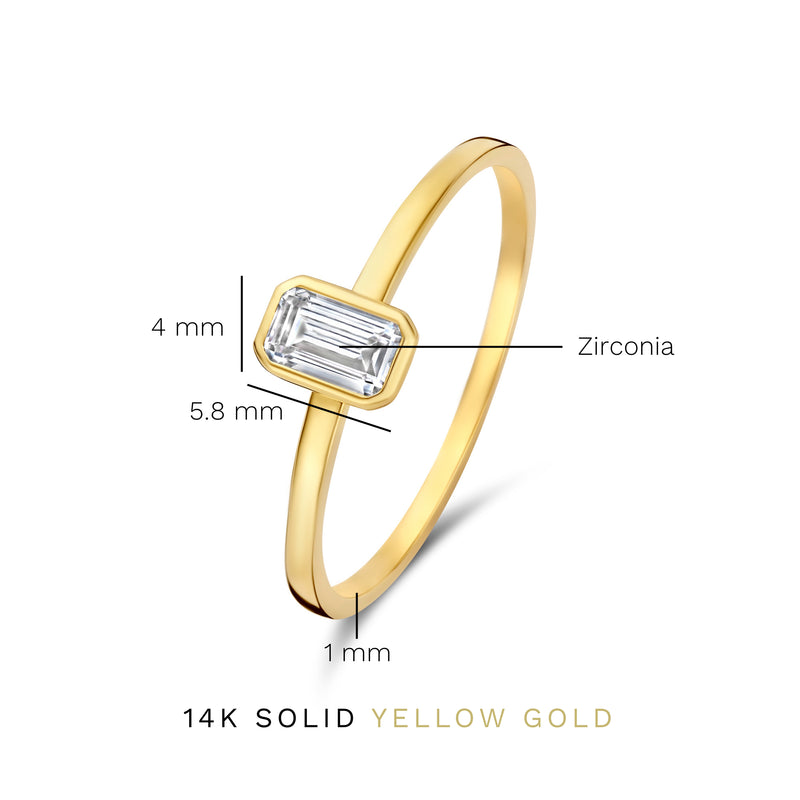 Isabel Bernard Baguette Genevieve 14 Karaat Gouden Ring IB330087-48-zoom-