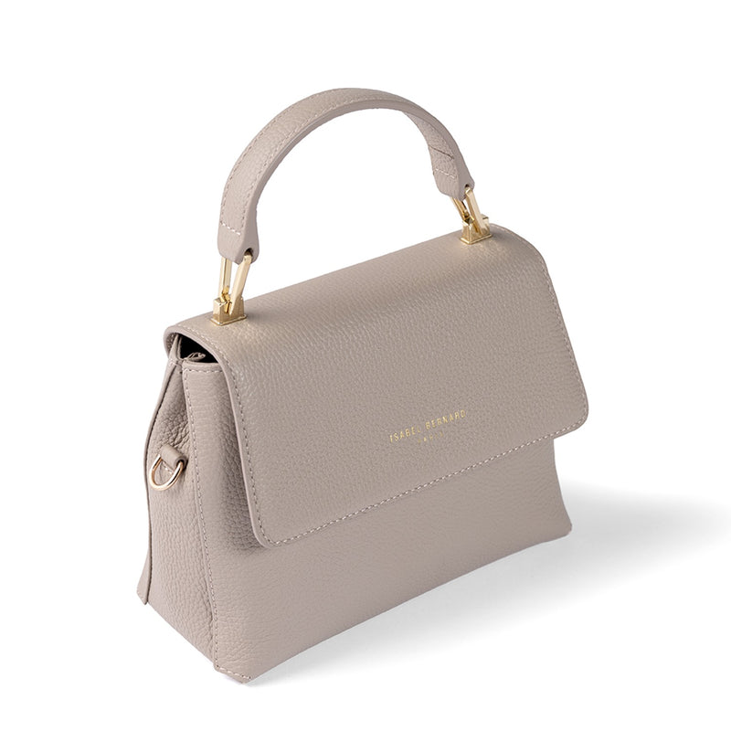 Isabel Bernard Femme Forte Heline Taupe Leather Handbag made of Calfskin IB21039-zoom-