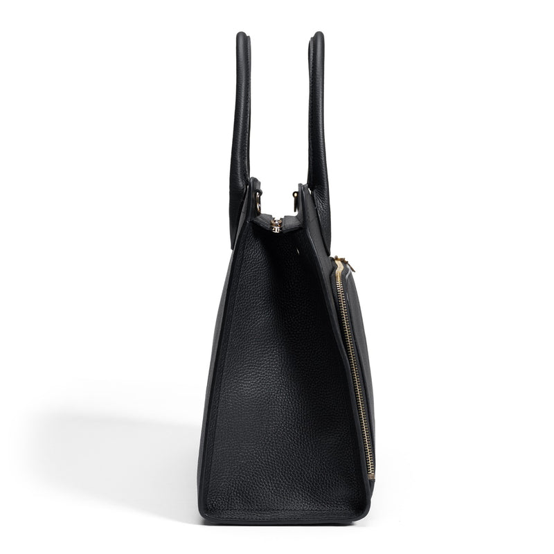 Isabel Bernard Honoré Nadine Black Leather Handbag made of Calfskin IB25032-zoom-