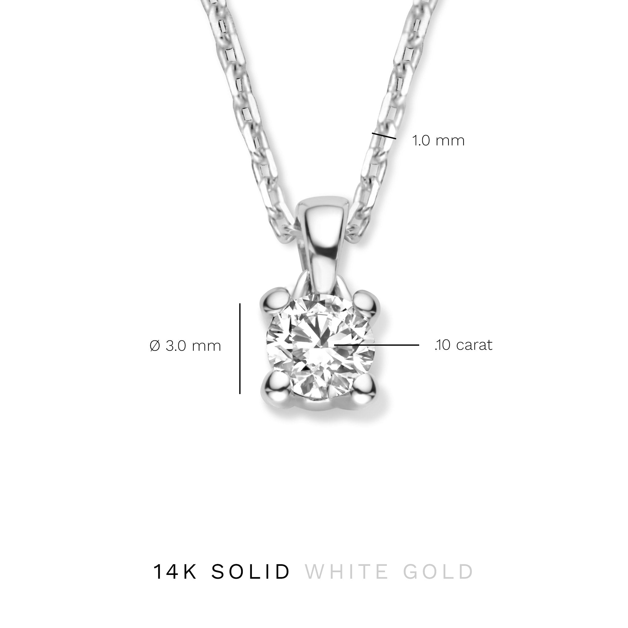 Isabel Bernard De la Paix Christine 14 Carat Whitegold Necklace | diamond 0.10 ct | IBD350006