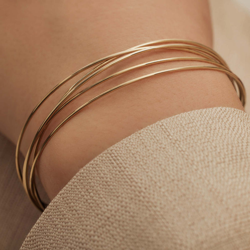Isabel Bernard Cour d'Honneur Adora 14 Carat Golden Bangle Set IB320111-zoom-