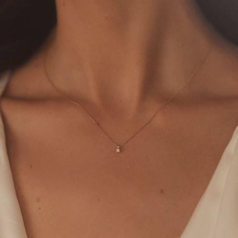 Isabel Bernard De la Paix Céline 14 Carat Golden Necklace | diamond 0.05 ct | IBD350001-zoom-