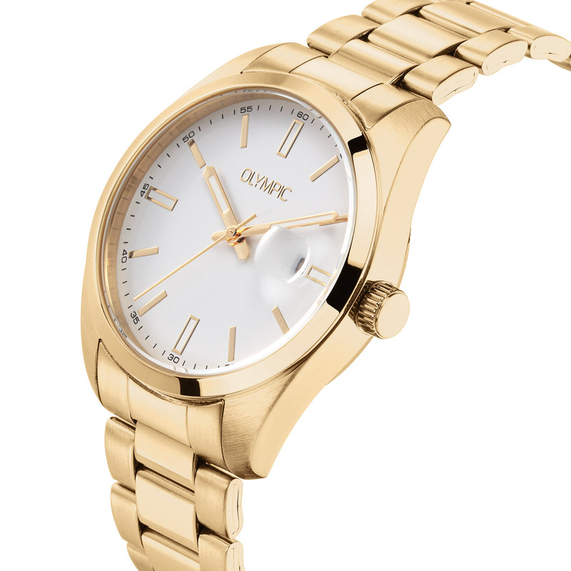 Olympic Louis Gold and White Men's Watch OL75HDD001-zoom-