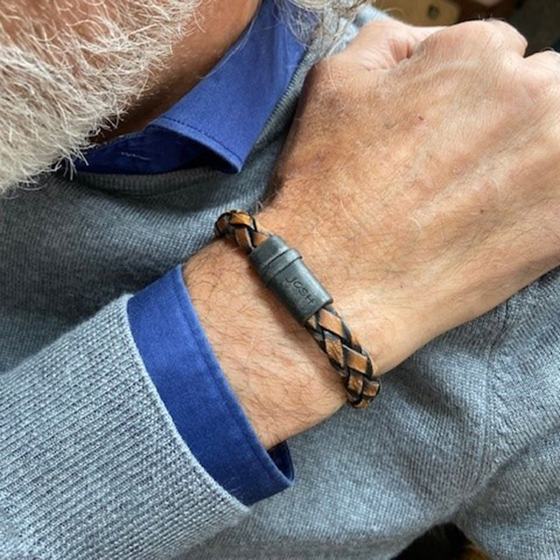 Josh Leather Bracelet 09328VB/BRWN/MED-zoom-