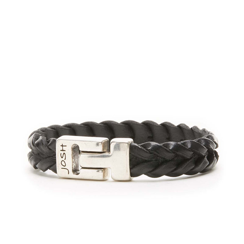 Josh Silver Bracelet 24728-BRA-S/BLACK-M-zoom-