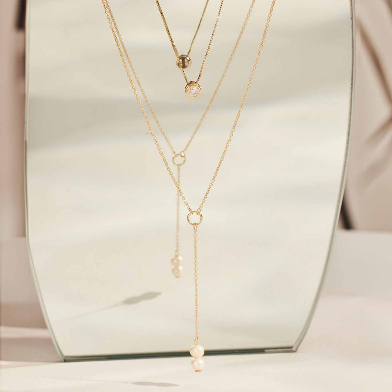 Isabel Bernard Belleville Luna 14 Carat Golden Necklace IB340024 (Length: 40.00-45.00 cm)-zoom-