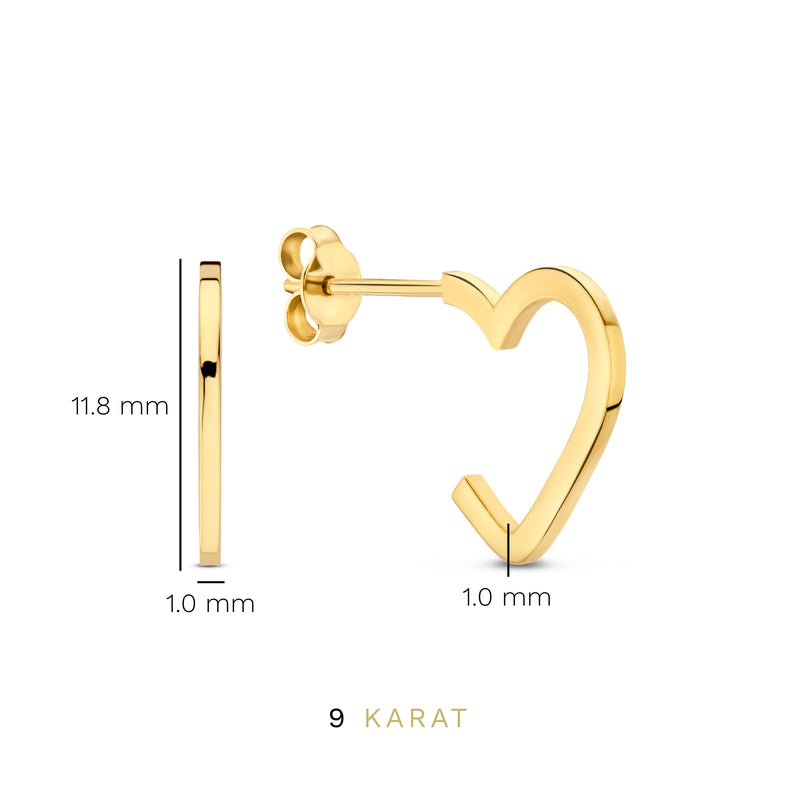 Beloro Jewels Della Spiga Giulia 9 carat gold Ear Studs BO360063-zoom-