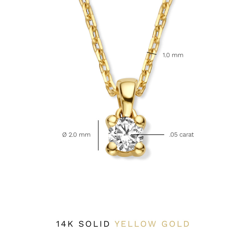 Isabel Bernard De la Paix Céline 14 Carat Golden Necklace | diamond 0.05 ct | IBD350001-zoom-