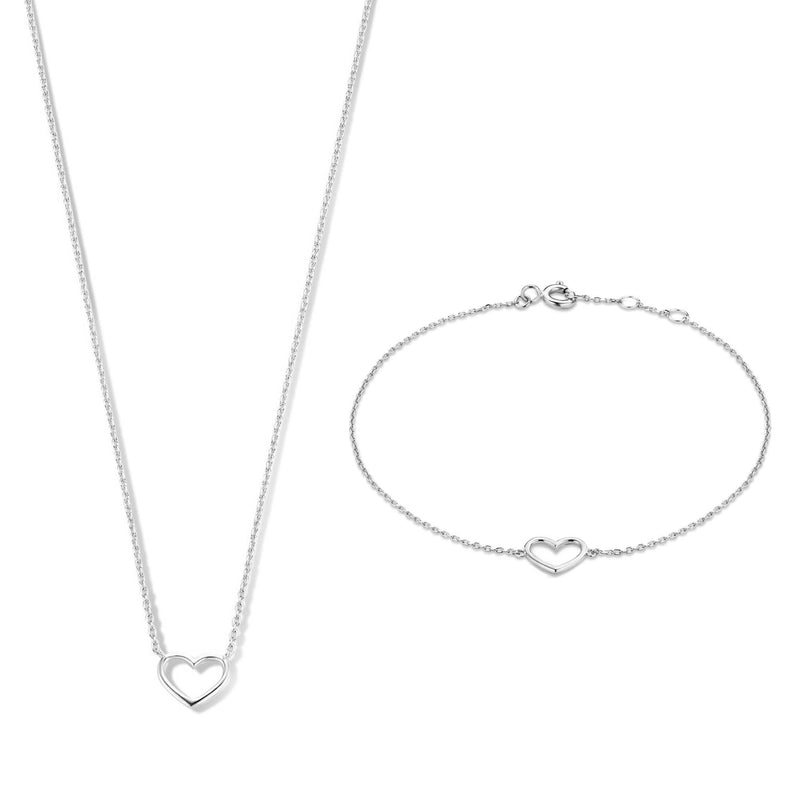 Isabel Bernard Cadeau d'Isabel 14 Carat Whitegold Necklace and Bracelet giftset IB90059-zoom-