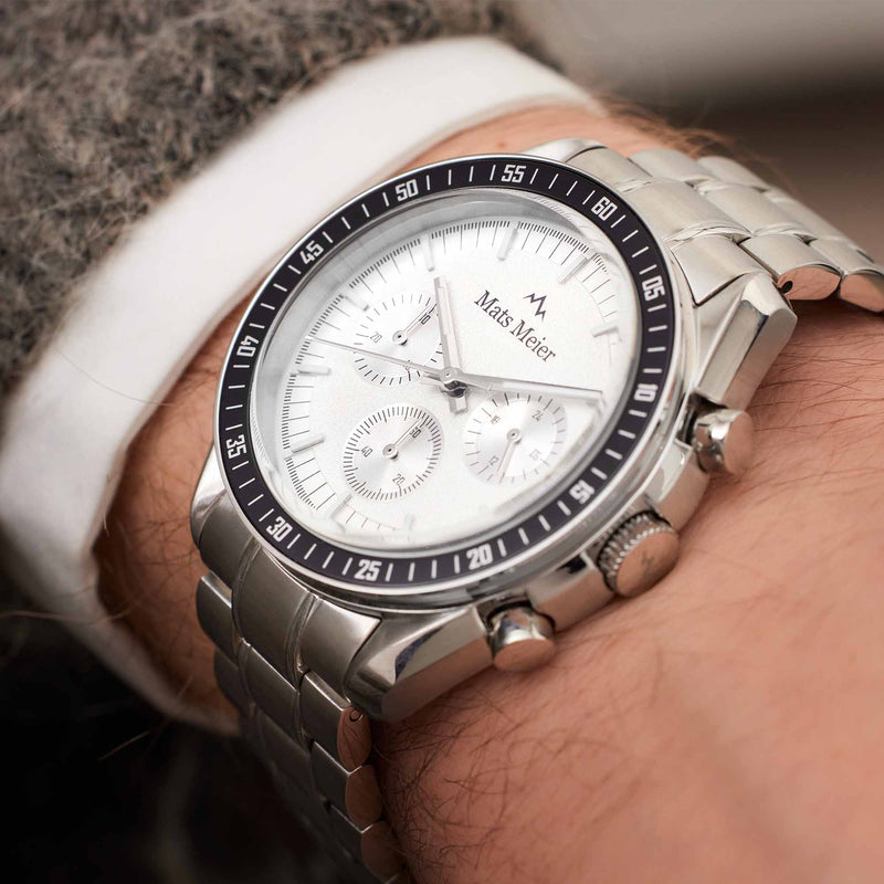 Mats Meier Arosa Racing Chronograph Men'sWatch Silver-coloured MM50018-zoom-