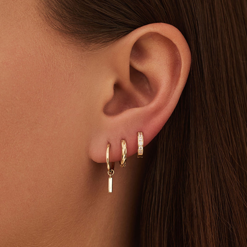 Beloro Jewels Monte Napoleone Stella 9 Karat Gold Hoop Earrings BO360067-zoom-