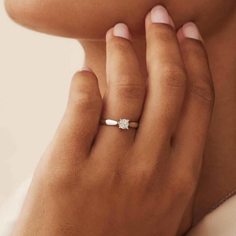 Isabel Bernard De la Paix Hanaé 14 Carat Whitegold Ring | diamond 0.08 ct | IBD330009-50-zoom-