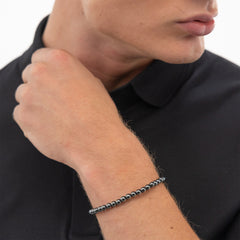 Hugo Boss BOSS Grey Beaded Gemstone Bracelet HBJ1580790M