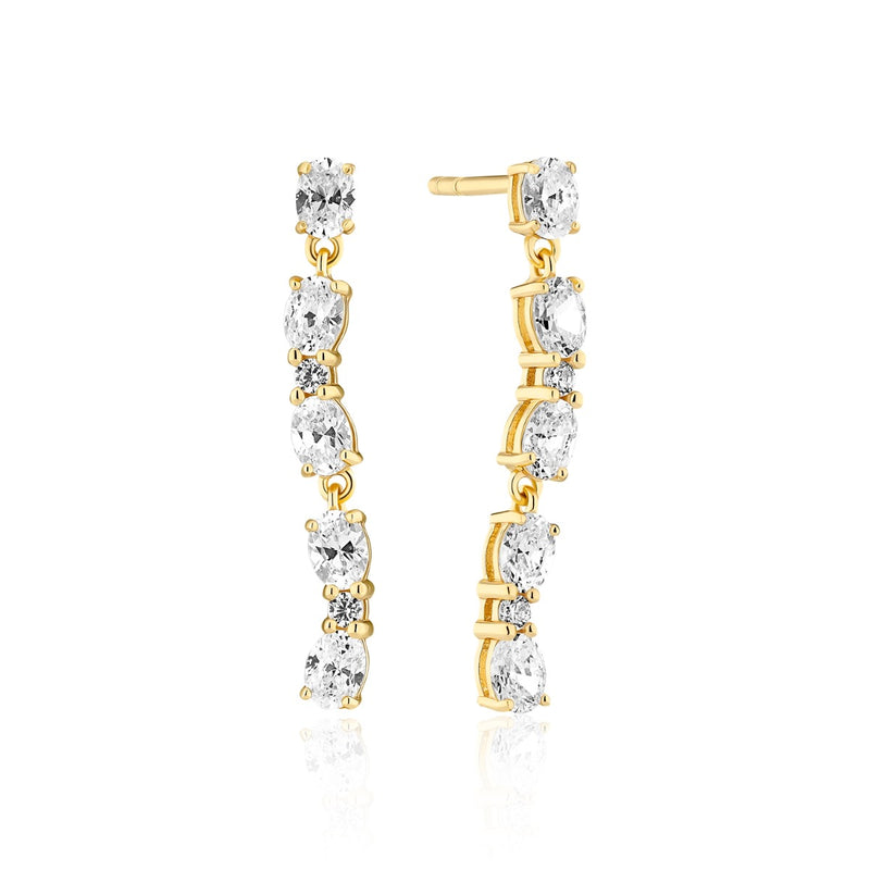 Sif Jakobs Ellera 925 Sterling Silver Earrings with 18 Karat Gold Plating SJ-E2417-CZ-YG-zoom-