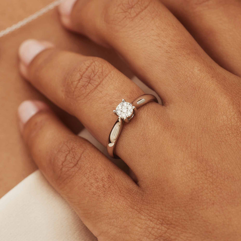 Isabel Bernard De la Paix Hanaé 14 Carat Whitegold Ring | diamond 0.08 ct | IBD330009-50-zoom-