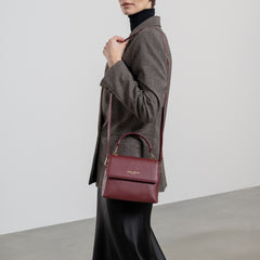 Isabel Bernard Femme Forte Heline Bordeaux Calfskin Leather Handbag IB21121