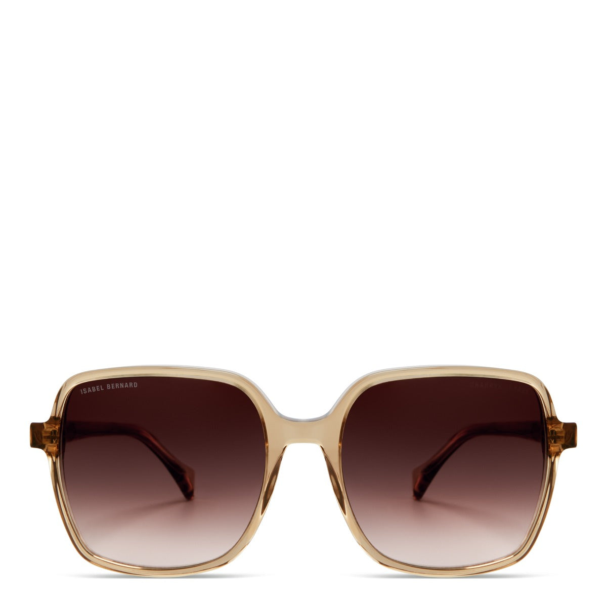 Isabel Bernard La Villette Rene Transparant Beige Vierkante Zonnebril IB400000-02-14