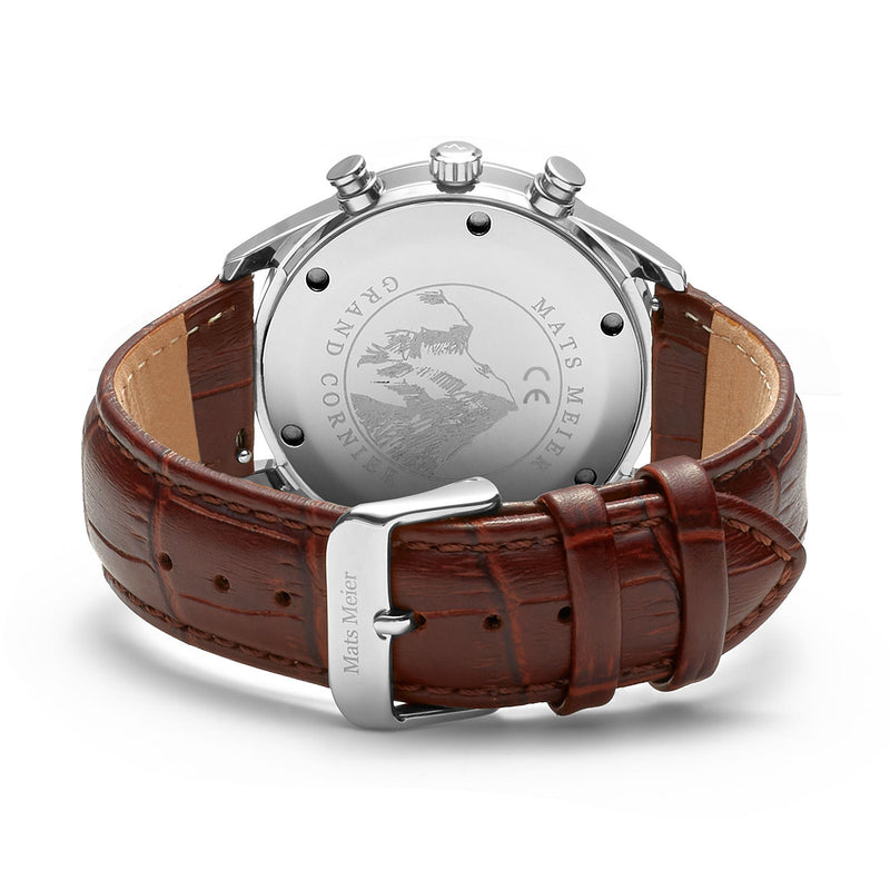 Mats Meier Grand Cornier Chrono White/Brown Watch MM00105-zoom-