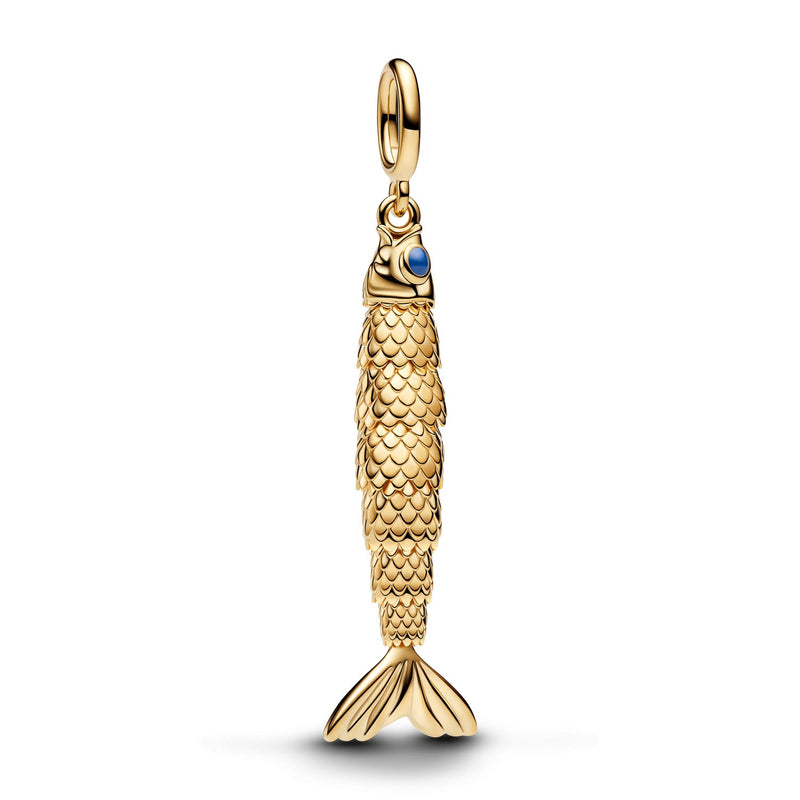 Pandora Moments Gold Plated Articulated Fish Dangle Charm 764686C01-zoom-