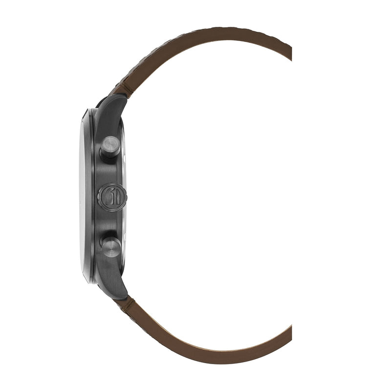 G-STAR Originals Black Steel Men's Watch with Brown Leather Strap GSW.504.03-zoom-