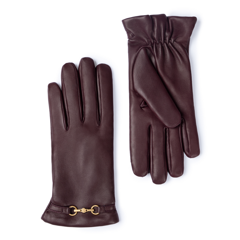 Isabel Bernard Honoré Marcelia Bordeaux Red goatskin leather gloves IB67001-352-6.5-zoom-