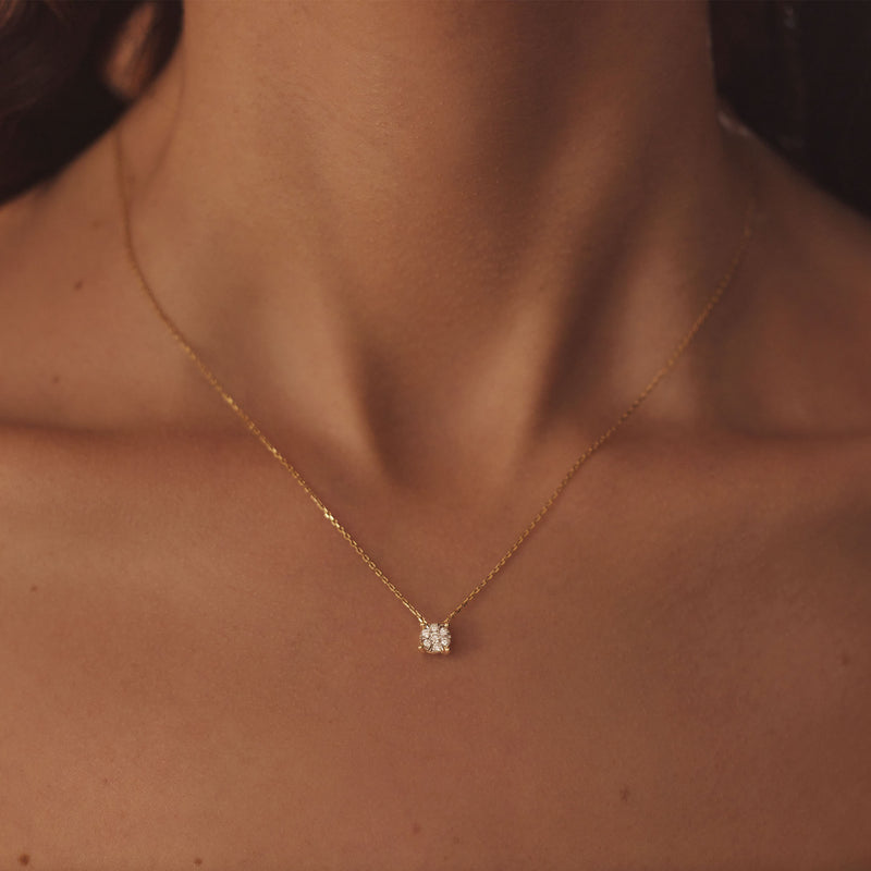 Isabel Bernard De la Paix Hanaé 14 Carat Golden Necklace | diamond 0.14 ct | IBD350008-zoom-