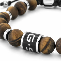 G-STAR ElNode Silver-Tone Brown Bracelet GSJ.111.02