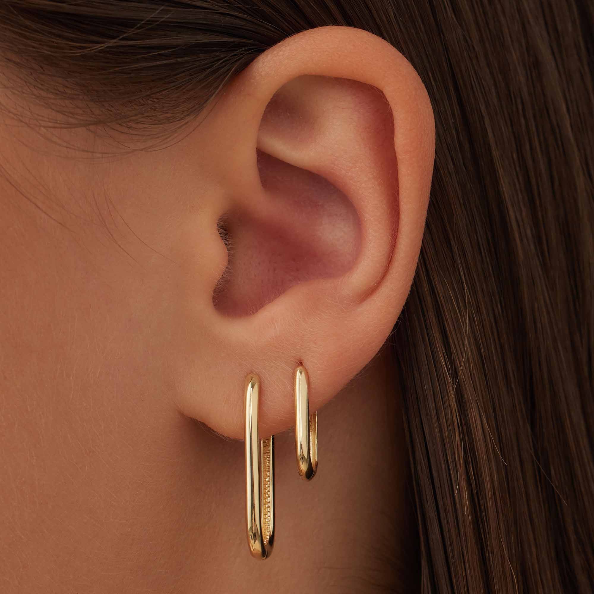 Isabel Bernard Rivoli Aimée 14 Carat Golden Hoop Earrings IB360237