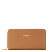 Isabel Bernard Honoré Léa Camel Calfskin Zip Wallet IB23023