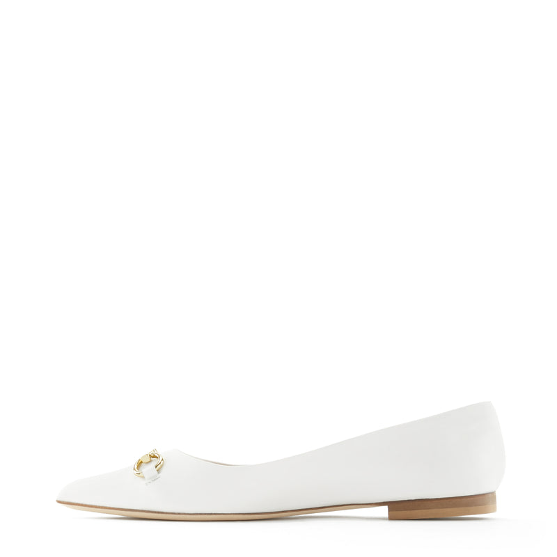 Isabel Bernard Vendôme Elita White Leather Bellerinas made of Calfskin IB51002-00-42-zoom-