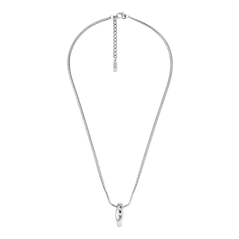 Diesel Oval D Logo Stainless Steel Necklace DX1644040-zoom-
