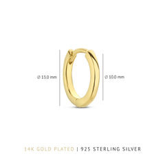 Parte Di Me Santa Maria della Base 925 sterling Silver gold plated Hoop Earrings PDM36060
