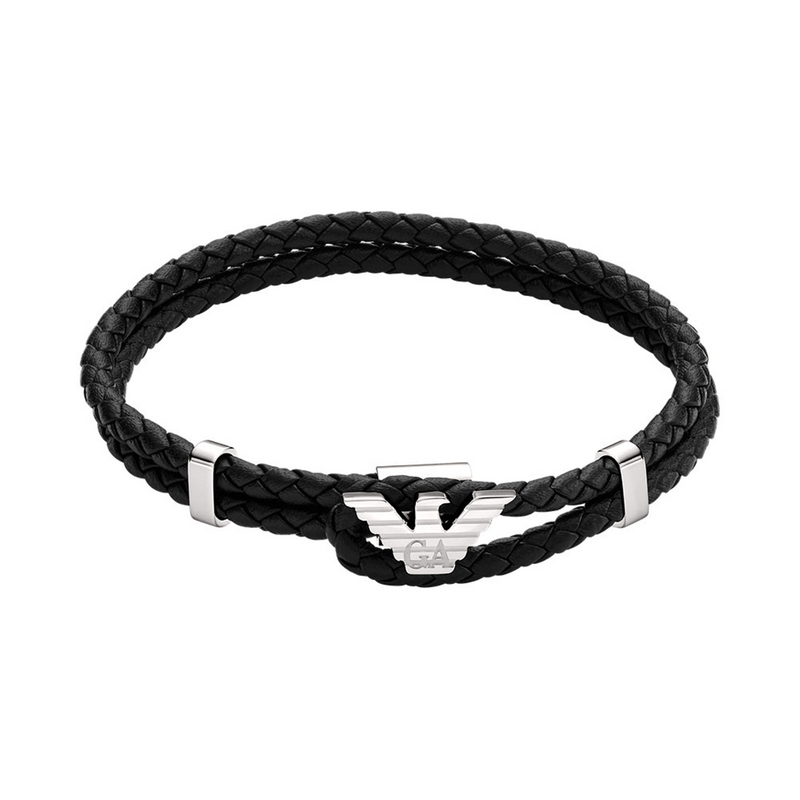 Emporio Armani Black Leather Bracelet EGS3237040 Emporio Armani Black Leather Bracelet EGS3237040
