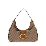 Guess Camden Latte Logo Cognac Camden Shoulder Bag HWJJ93-8180-LLG