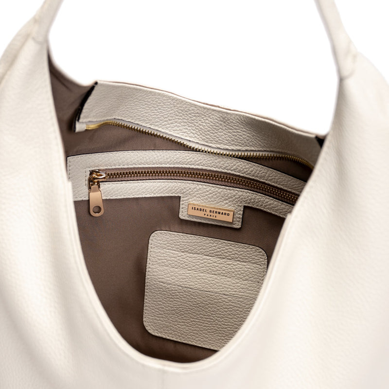 Isabel Bernard Honoré Grace cream calfskin leather shoulder bag IB25093-070-zoom-