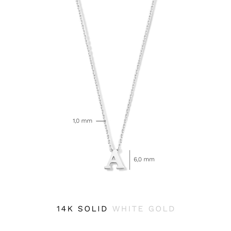 Isabel Bernard Saint Germain Chloé 14 Carat Whitegold Initial Necklace IB340061-A-zoom-