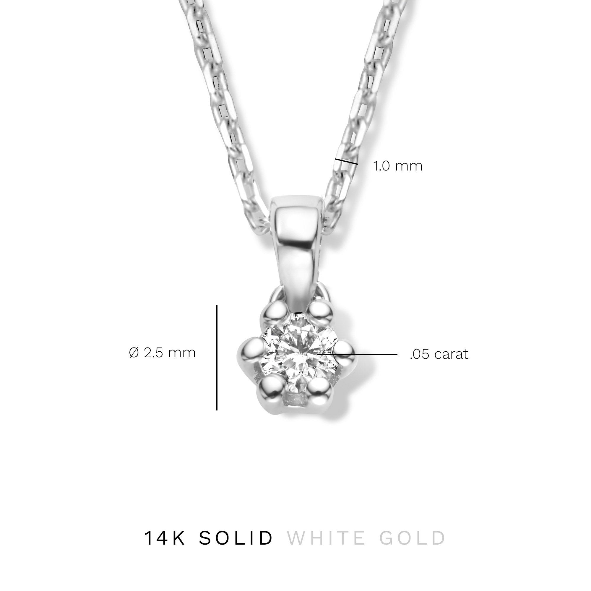 Isabel Bernard De la Paix Emily 14 Carat Whitegold Necklace | diamond 0.05 ct | IBD350014