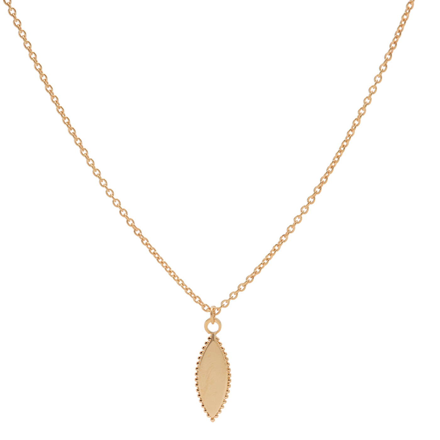 Karma 925 Sterling Zilveren Dots Pointy Oval Roségoudkleurige Ketting T240 (Lengte: 38.00-45.00 cm)