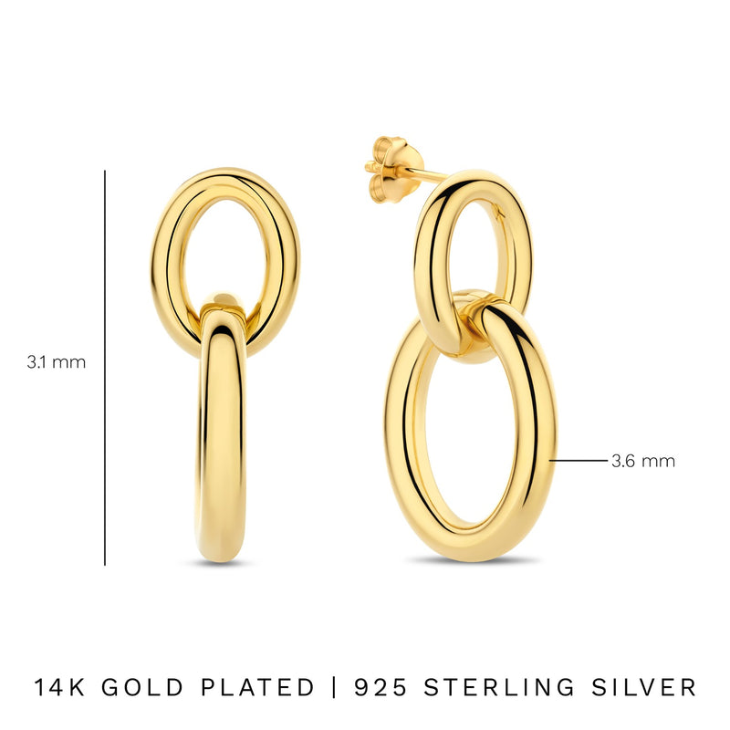 Parte Di Me Bibbiena Poppi Adriane 925 Sterling Silver Gold Plated Drop Earrings PDM36186-zoom-
