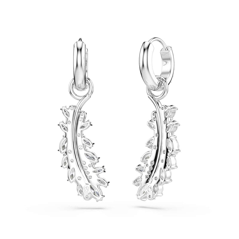 Swarovski Vienna Feather Silver-Tone Earrings 5754272-zoom-