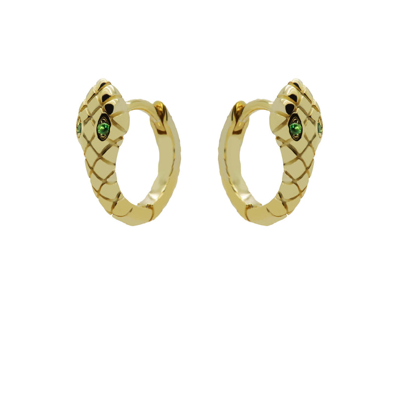 Karma 14 karat gold plated Hoop Earrings H119GP-zoom-