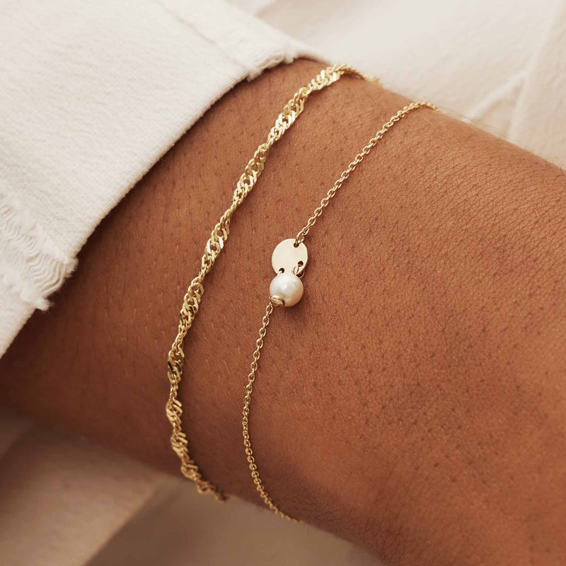 Isabel Bernard Belleville Luna 14 Carat Golden Bracelet IB320020 (Length: 16.00-18.00 cm)-zoom-
