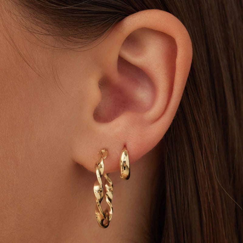 Isabel Bernard Rivoli Odette 14 Carat Golden Hoop Earrings  IB360241-zoom-